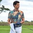 thumbnail image 3 of Balery Forest Lake White Horse Camisa Polo de Hombre con Estampado, de Manga Corta y Tejido Medio, Camisa Tipo Golf Polo-Medium, 3 of 6