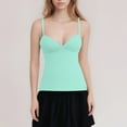 thumbnail image 6 of Camisole Tops with Built-in Bra for Women Sleeveless Spaghetti Straps V Neck Twist Front with Slim Fit Casual Summer High Elastic Cami Shirts, 6 of 6