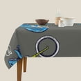 thumbnail image 5 of Zufioo Fun Riding Dinosaur Print Square Decorative Tablecloth, Wrinkle-resistant, Waterproof and Oil-resistant Tablecloth Coffee Table Cloth, Suitable for Restaurants-54"x54", 5 of 8