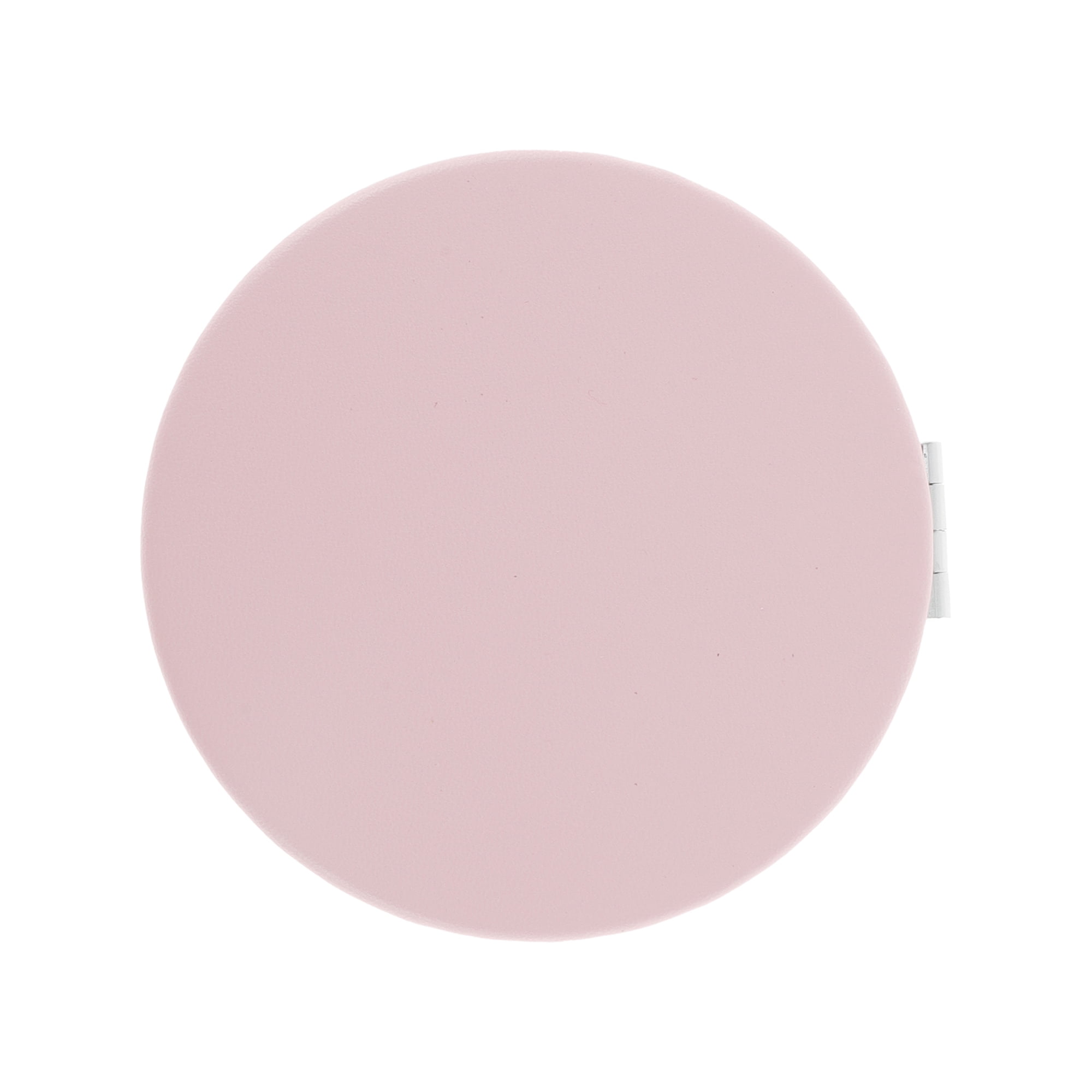 Unique Bargains 1 Pc Women Round Solid Color Makeup Mirror for Travel Pink
