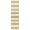 thumbnail image 2 of Hauteloom Moby Recycled Material Striped Farmhouse Hallway, Kitchen Runner Rug - Casual Performance Carpet with Tassel, Fringe - Orange, White - 2'6" x 8', 2 of 8