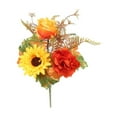 thumbnail image 2 of Kingtowag Artificial Orange Mum Flowers, Mums Bouquet with Realistic Stems and Leaves, Perfect for Fall Weddings, Thanksgiving, and Home Decor, Fade-Resistant and Maintenance-Free (#K), 2 of 4