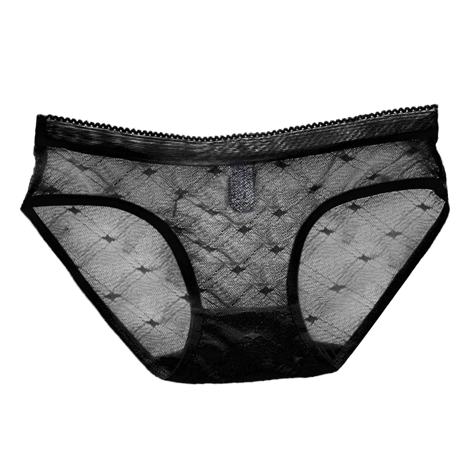 3 Pack Womens Underwear Sheer Lace See Through Mesh Cotton Crotch Seamless  Briefs Panties for Women 