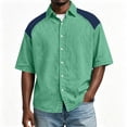 thumbnail image 6 of XuJwPNcy Mens Shirts Lightweight Color Block Button Down Shirts Casual Collared Tops Summer Classic Fit Fashion Clothes, 6 of 7
