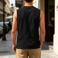 thumbnail image 5 of Tank Tops Men Cotton Linen Sleeveless Button Up V Neck Shirts Summer Casual Vacation Tee, 4XL, 5 of 6