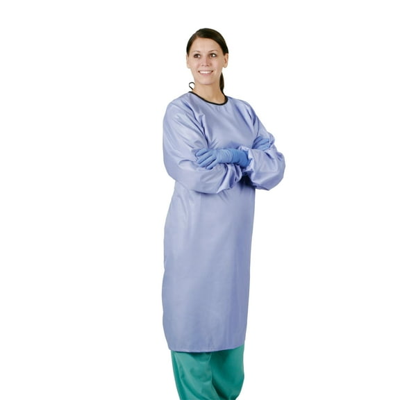 Medline Unisex Blockade Antistatic Barrier Backless Gowns, Small, Ceil Blue - 1 Each