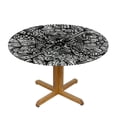 thumbnail image 3 of Nawypu Black Round Fitted Table Cloth Cover Elastic ​Edged Gothic Classical Bridal Composition Table Cloth ​ Round Dining Table Covers for Kitchen Picnic Party  Tables, 3 of 7