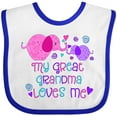 thumbnail image 3 of Inktastic My Great Grandma Loves Me Cute Elephants Boys or Girls Baby Bib, 3 of 4