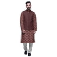 thumbnail image 1 of Atasi Ensemble Kurta Pyjama Indien pour Hommes, Veste Imprimée Classique Décontractée, 1 of 5