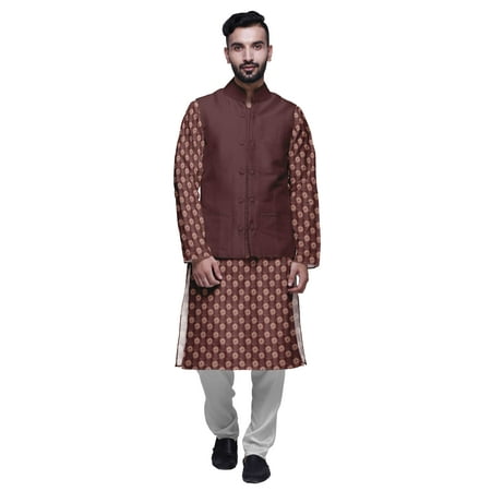 

Atasi Printed Long Sleeve Classic Ethnic Kurta Pyjama Set For Mens Casual Wear