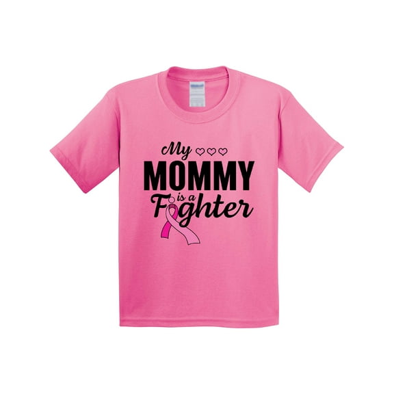 Inktastic Breast Cancer Awareness My Mommy is a Fighter Youth T-Shirt