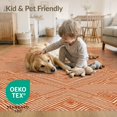 thumbnail image 4 of ODIKA 8'x10' Washable Area Rug Non-Shedding, Easy Care, Orange Terracotta Burnt Ivory Band Seasonal Decorative Row Bathroom for King Size Bedroom Under Bed, Master Suite, 4 of 7