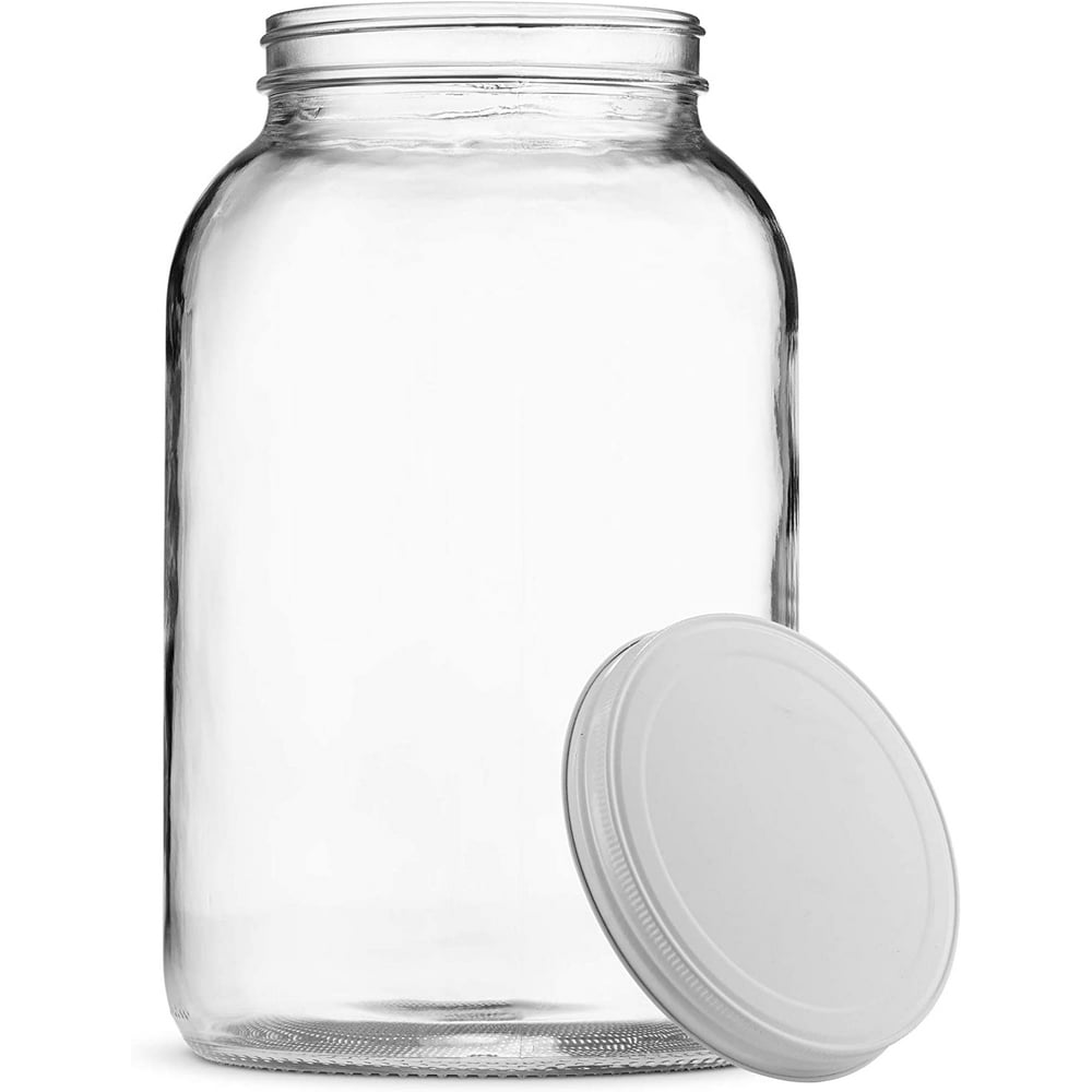 1Gallon Glass Jar Wide Mouth with Airtight Metal Lid