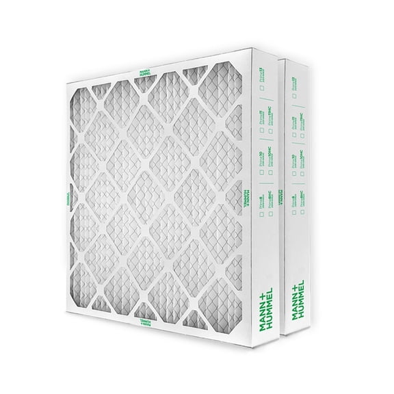20x25x4 MERV 8 Pleated Air Filters by Mann Hummel. 2 Pack.