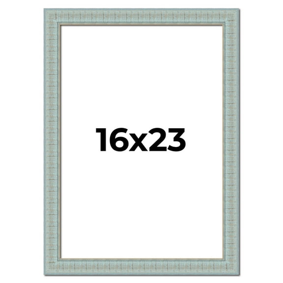 16x23 Frame Blue Teal Distressed Solid Wood Picture Frame | 1.625 Inch Moulding Width | Sonoma Blue