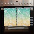 thumbnail image 2 of Teal Yellow Ombre Coastal 1 Pack Kitchen Towel, Water Absorbent Dish Towel, Sea Nautical Summer Beach Starfish Coral Decorative Hand Towels - Quick Drying Cloth for Cooking Baking, 18x28 Inch, 2 of 8