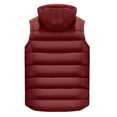 thumbnail image 3 of GHSOHS Mens Winter Coats Lightweight Jackets Sleeveless Vest Keep Warm Padded Cargo Coat Fashion Hooded Zipper Vest Outerwear Red 3XL, 3 of 4