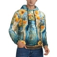 thumbnail image 2 of Goofa Rustic Blue Vase Blossoms for Men's Hooded Sweatshirt - Lightweight Pullover Hoodie with Kangaroo Pocket, Perfect for Everyday Wear-4X-Large, 2 of 7