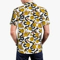 thumbnail image 4 of Balery Snake And Rose Printed Men’s Short Sleeve Polo Shirt, Midweight Men's Shirt,Golf Polo shirts -X-Large, 4 of 9
