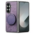 thumbnail image 2 of Dteck Case for Samsung Galaxy Z Fold 4 with Ring Kickstand, Shockproof PC+Leather Case Ring Holder Stand Cover for Galaxy Z Fold 4,Purple, 2 of 11