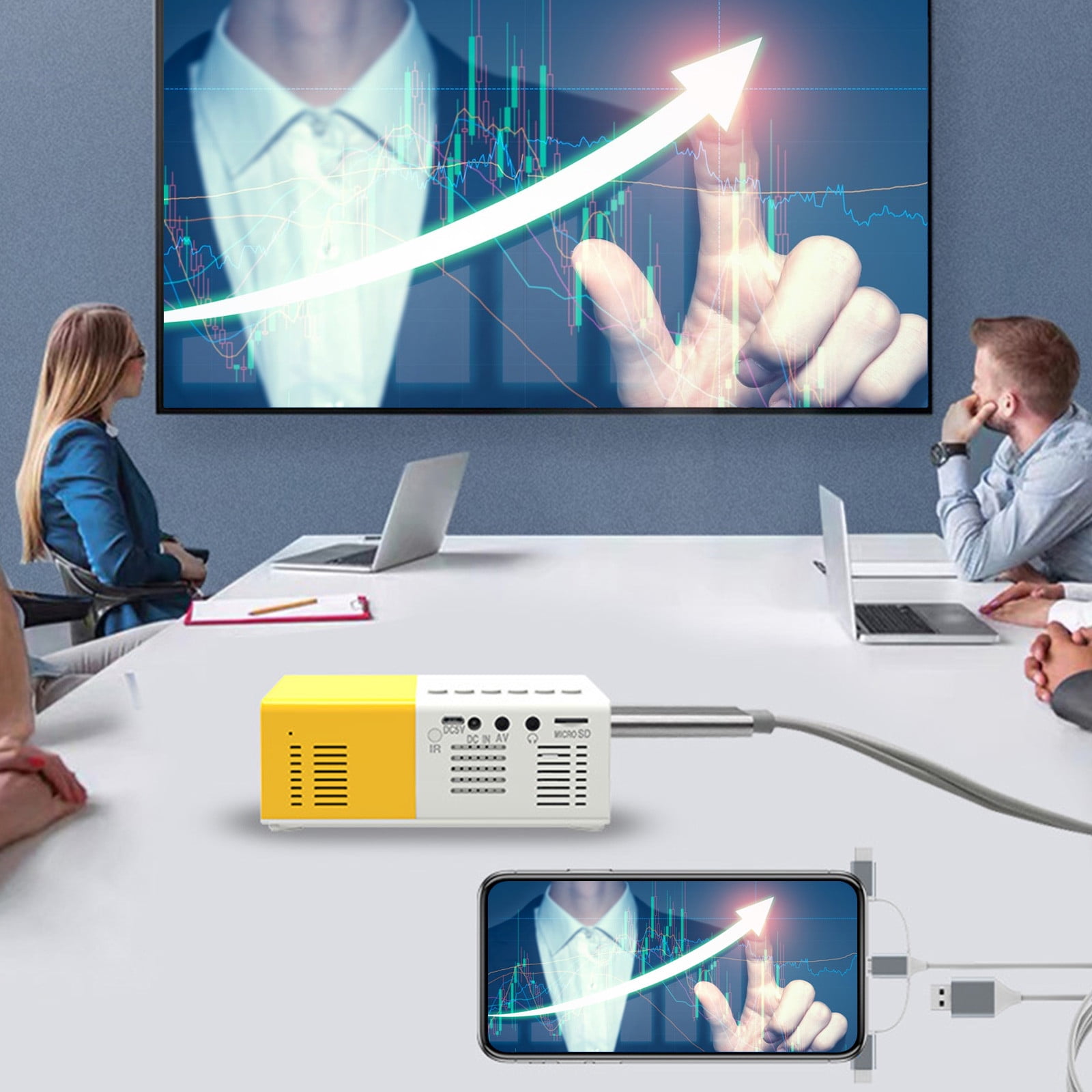 AZXY Mini Projector with Wifi Bluetooth,4k Projectors,Smart Projector Tv,Cheap Wifi Projector with Speakers for Phone Outside