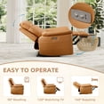 thumbnail image 7 of Bonzy Home Power Recliner Chair, Electric Adjustable Reclining Sofa with USB Port, Overstuffed Armrest Single Recliner Sofa for Living Room Bedroom, Brown, 7 of 7
