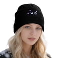 thumbnail image 3 of Women's Knit Hat Cat Embroidered Cute Winter Basic Slouchy Beanie Cap, 3 of 5