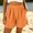 Orange women plus size shorts a1, variant on Cagogo Women Plus Size Elastic Waist Shorts Solid Casual Loose Lounge Workout Active Summer Beachwear Trousers, Beige XL