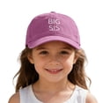 thumbnail image 4 of Kids Baseball Caps Baseball Cap With Embroidered Letters All Season Outdoor Sun Adjustable Washed Hat For And Girls Pink One Size, 4 of 9