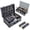 Grey with Large Tray, variant on Black Barber Accessories Case Professional Tool Organizer for Clippers and Supplies