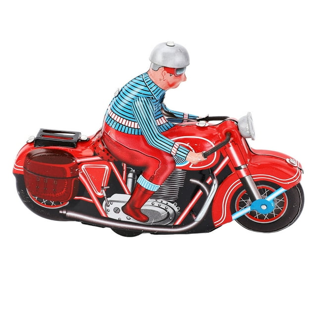 Wind Up Motorbike Toy, Clockwork Motorcycle Mechanical Toy Fine Workmanship Retro Gear Ride for Kids for Bar Ornament