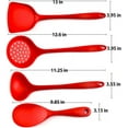 thumbnail image 2 of Juego de 4 utensilios de cocina de silicona, juego de utensilios de cocina de silicona, espátula, espumadera, cucharón y cuchara, espátula, juego de utensilios de cocina antiadherentes, 2 of 7