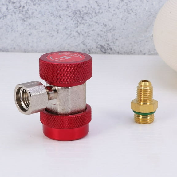 Worgeous Quick Coupler Adapter for Car Refrigerant Charging Hose Metal 2Pcs Blue