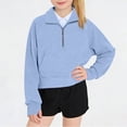 thumbnail image 2 of Dnhxils Girls Lightweight Pullover Zip Up Sweatshirt with Pockets for Kids Tween Girls Trendy Fall Clothes, 2 of 8