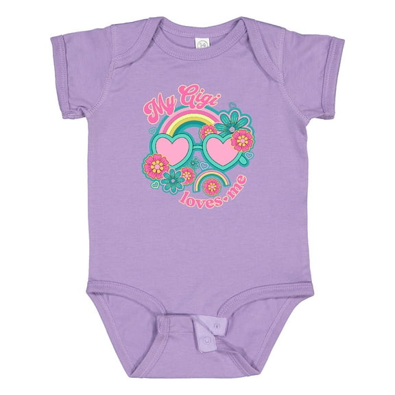 Inktastic My Gigi Loves Me Girls Rainbow Granddaughter Girls Baby Bodysuit