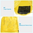 thumbnail image 3 of Uxcell Drawstring Backpack Bags Drawstring Gym Bag with Zip Pocket for Women Men Yellow, 3 of 5