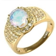 thumbnail image 2 of Gold Over Sterling Silver with Natural Mercury Opal Topaz and White Topaz Halo Ring, 2 of 3