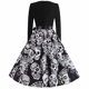 thumbnail image 5 of Vestido de fiesta vintage con estampado de cuello en V y manga larga para mujer de Halloween Fridja nalpqowj5053, 5 of 9