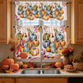 Window Covering Bird Protection Orange Pumpkins Fall Kitchen Curtains Sets 36 Inch Length Tier Curtain ...
