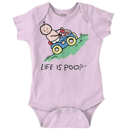 

Life Is Poop Uphill Toy Car Cute Baby Newborn Baby Boy Girl Romper Brisco Brands