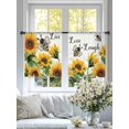 thumbnail image 4 of Sunflower Bee Semi Sheer Window Curtains 54 Inches Long, Vintage Yellow Floral Farmhouse Watercolor Rod Pocket Voile Silky Chiffon Curtain Light Filtering Drapes for Living Room, 52"x54", 2 Panels, 4 of 9