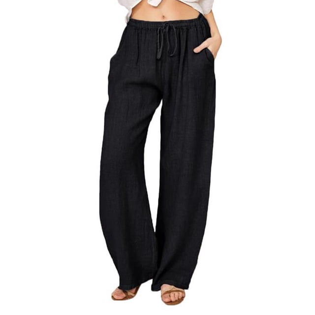 Minnieouse Pantalones de poliéster para mujer, banda elástica de repuesto suelta, pantalón largo de lino transpirable hasta el tobillo para Type3 NO3