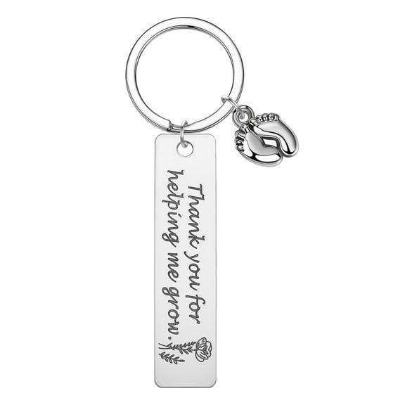 Inspire Key Chains Thank You For Helping Me Grow Keychain Stainless Steel Foot Keyring Fashion Jewelry Christmas Gift