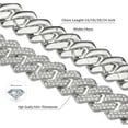 thumbnail image 4 of 2 Pieces Cuban Link Chain Mens Iced Out Miami Cuban Necklace and Bracelet Silver Bling Diamond Hip Hop Jewelry for Men and Women, 4 of 6