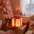 thumbnail image 4 of 3Pack Plush Christmas Lighted Gift Boxes,Different Sizes Light Up Snowflake Present Box Ornament with Bowknot,8 Models Pre lit Presents Christmas Boxes for Indoor Outdoor Holiday Xmas Decorations, 4 of 6