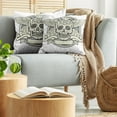 thumbnail image 5 of Ambesonne Sugar Skull Throw Pillow Cover 2 Pack, Calavera Diamond, 20", Cream Grey Black, 5 of 7