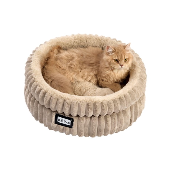 Cama para gatos BALANCE, lavable, redonda, supersuave, de felpa para gatitos