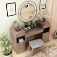 thumbnail image 3 of Furniture of America Sparke Wood 3-Piece Vanity Set with LED in Pink, 3 of 7