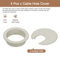 thumbnail image 3 of Uxcell 4Pack 2Inch/50mm Cable Hole Cover ABS Desk Cable Wire Cord Grommet, Gray, 3 of 6