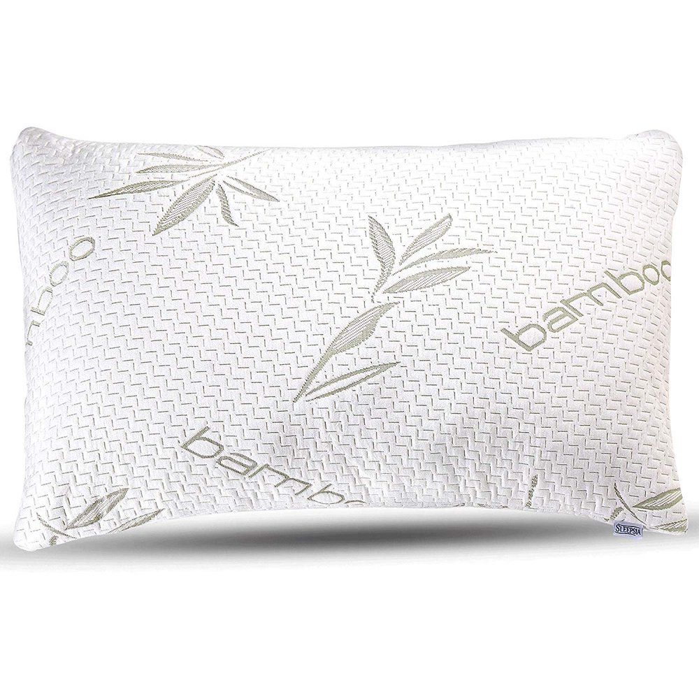 Sleepsia Bamboo Pillow, Queen Size Premium Memory Foam Pillow with Washable Pillow Case